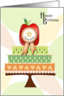 Principal Cake Star and Apple Happy Birthday card