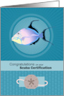 Queen Trigger Fish Scuba Certification Congratulations card