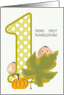 Twins Peeking First Thanksgiving card