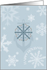 Ship Wheel, Anchor and Snowflakes Happy Holidays card