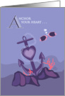 Ship Anchor in the Sea of Love Valentine’s Day card