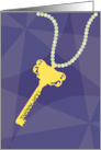 Key on String of Beads Illustrated Thank You Hospitality card