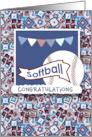 Pennants Made Softball Team Congratulations card