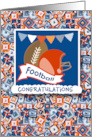 Helmet and Ball Made Football Team Congratulations card