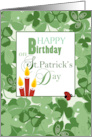 Shamrocks and Candles Happy Birthday St. Patrick’s Day card