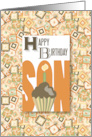 Cupcake with Candle Happy Birthday Son card
