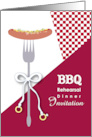 Wedding Rings and Fork BBQ Invitation card