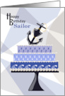 Anchor on Cake Sailor Happy Birthday card