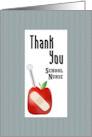Thermometer and Apple Thank You School Nurse card