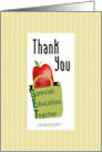 Tote and Apple Thank You Special Education Teacher card