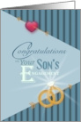 Arrows, Heart and Rings Son’s Engagement Congratulations card