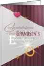 Arrows Heart and Rings Grandson’s Engagement Congratulations card