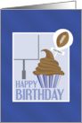 Cupcake and Football Pick Happy Birthday card