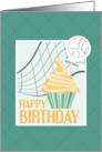 Cupcake and Volleyball Pick Happy Birthday card