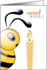 Bee and Birthday Candle Happy Birthday card