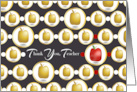 Red and Golden Apples Teacher Thank You card