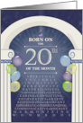 Archway and Balloons Birthday 20th Day card