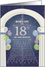 Archway and Balloons Birthday 18th Day card