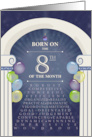 Archway and Balloons 8th Day Birthday card