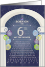 Archway and Balloons 6th Day Birthday card