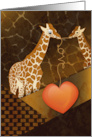 Giraffes and Heart Valentine’s Day card