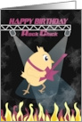 Rock Music Chick Happy Birthday card