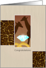 Engagement Ring Giraffes Congratulations card