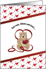 Red Rose, Ribbon and Bows: Valentine’s Day card