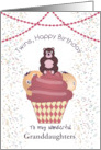 Twins Birthday Cupcake Customizable for Any Relationship card