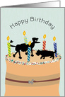 Poodle and Terrier Cake Happy Birthday card