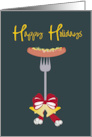 Happy Holidays Forked Sausage Food Business Theme card