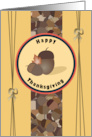 Happy Thanksgiving Acorns and Leaf card