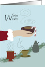 Barista Warm Cups Wishes Christmas card