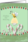 Jingling and Buzzing Bee Happy Holidays Christmas card