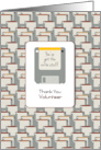 Floppy Diskette Thank You Volunteer card