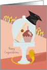 Cup Cake Pedestal Graduation Birthday card