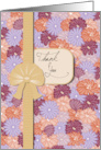 Flowers and Bow Thank You Stylized Wrapped Gift card