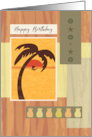 Palm Tree Happy Birthday for Him Wind Surfing card