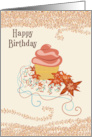 Cupcake Flowers Happy Birthday card