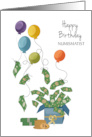 Currency Balloons Happy Birthday Numismatist card