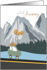 Journey Car Mountains Birthday card