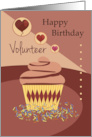 Volunteer Cupcake Heart Balloons Happy Birthday card