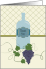 Thank You Grape Vine Wine Bottle card