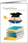 Books and Cap Bachelor’s Degree Congratulations Graduate card