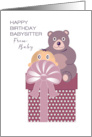 Gift and Bear Happy Birthday Babysitter From Baby card