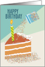 Sprinkle Cake Slice Happy Birthday card