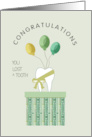 Balloons for Loosing a Tooth Congratulations card