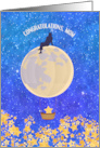 For Mom Starry Night Hot Air Balloon Congratulations card