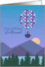 For Girlfriend Sparkling Hot Air Balloon Congratulations card