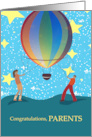 Big Stars and Hot Air Balloon Congratulations for Parents card